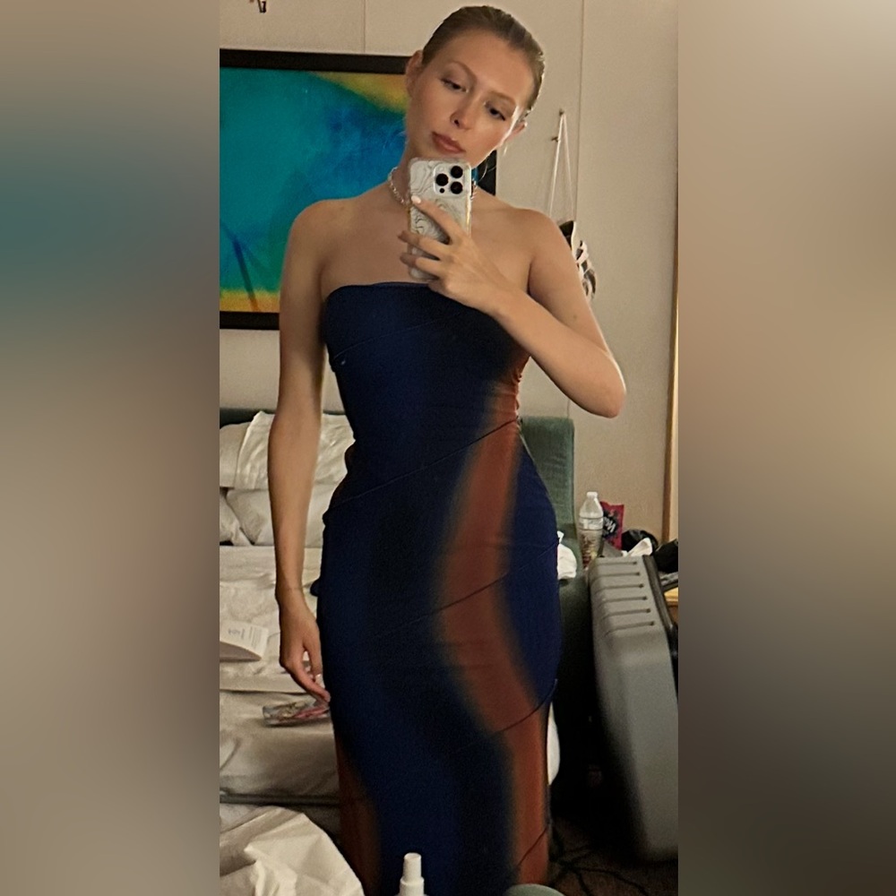 Princess Polly Luela Maxi Dress Multi Orange/Blue Size 2 Worn Once - Picture 6 of 6